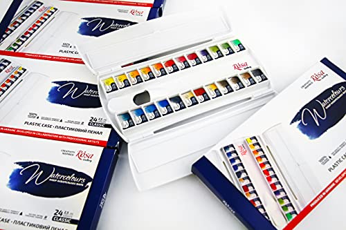 Watercolor Paint Set Rosa Gallery 24 full pans, Plastic case, Extra fine professional watercolours