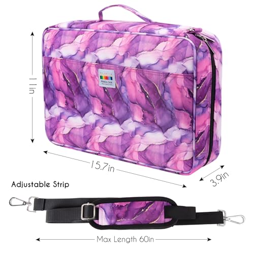 YOUSHARES Big Capacity Colored Pencil Case - 480 Slots large Pen Case Organizer with Multilayer Holder for Prismacolor Colored Pencils & Gel Pen (Marble Purple) - color: Marble-Purple