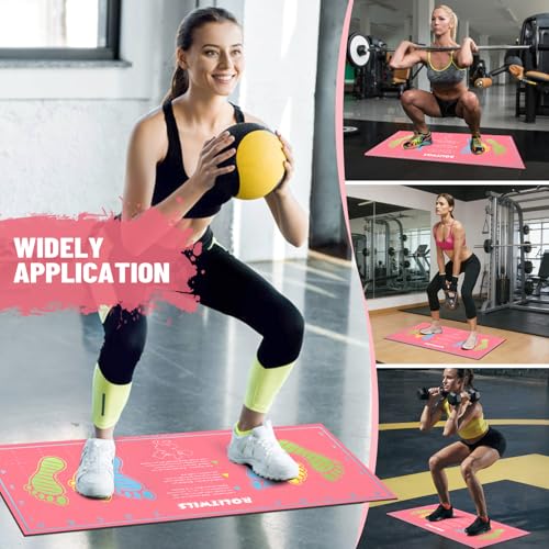 31.5'' X 13.8'' Anti-Slip Squat Mat with Foot Position Guides, Professional-Grade Exercise Mat Perfect for Squats, Leg Training and Lunges, Enhancing Muscle Activation, Versatility and Safety for Home Fitness Enthusiasts - color: Pink