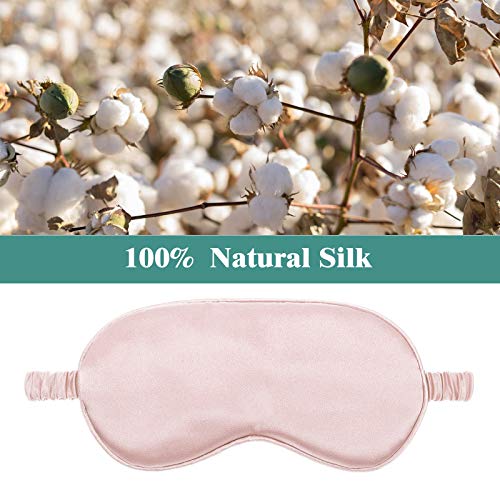 4 Pcs Silk Eye Mask for Sleeping Soft Satin Sleep Mask with Ear Plugs with Adjustable Strap Sleep Shading for Women Men Travel Nap Relaxation(Light Colors)