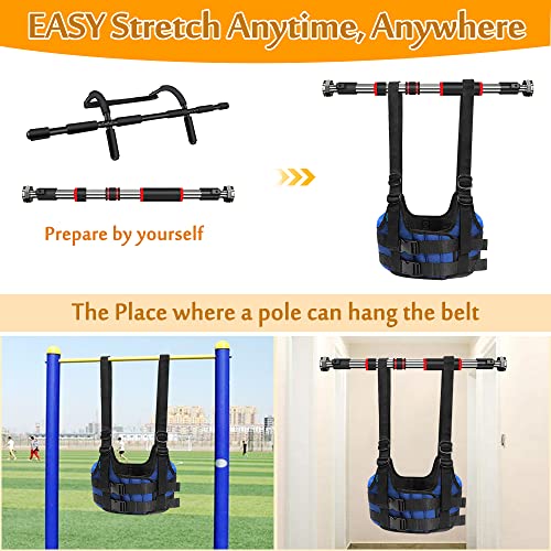 Back Stretcher, Lumbar Traction Device, Spine Decompression Belt for Pain Relief, Spinal Back Stretcher Belt, Thoracic Spinal Decompression Harness, Portable Stretching Device (Medium) - color: Blue