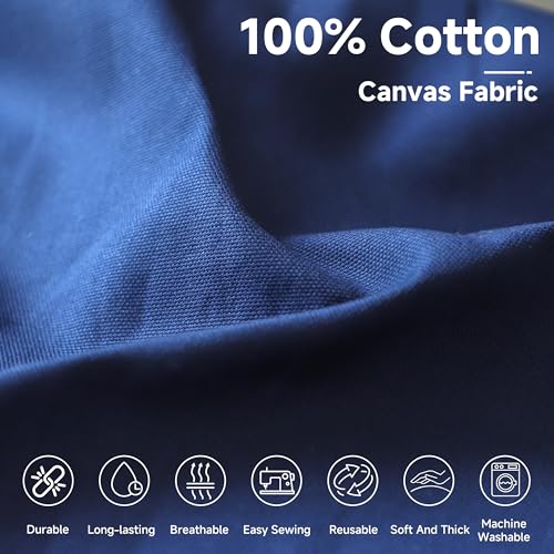 Simple&Opulence 100% Cotton Canvas Fabric 10oz. 59 Inch by the Yard, Nature Duck Fabric Textile Medium Weight for Painting, Sewing, Crafts, Embroidery, Bag, Handmade Home Decor(1 Yard, Navy) - color: Navy, size: 1 Yard