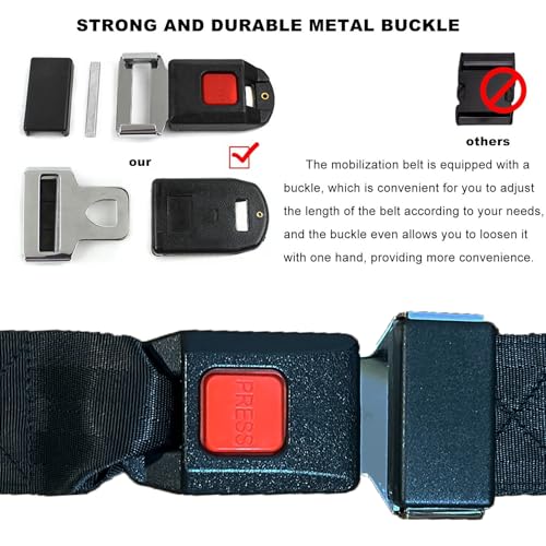 Mobilization Belt - Physical Therapy Belt Used for Physical Therapy ,Rehabilitation, and Manual Therapy Belt ;Mobilization Belt Physical Therapy- Highly Recommended by Physical Therapists - color: Black