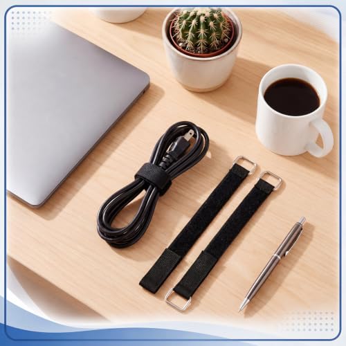 50 Pcs Nylon Hook and Loop Cinch Straps, 12 Inch Adjustable Securing Straps with Metal Buckle Bulk, Reusable Multi Webbing for Wedding, Wire Yoga Mats, Bike