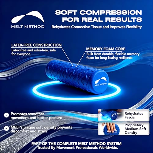 MELT Method 18 Inch Travel Soft Foam Roller- Half the Length of The MELT Full Body Roller