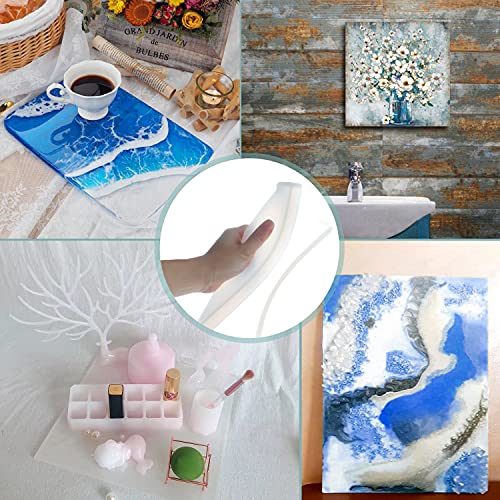 Extra Large Rectangle Resin Mold Kit, 3 PCS Silicone Tray Molds for Making Faux Agate Tray, Serving Board, Coaster, Include Big 12x8in, Square 10in, 10x6in Rectangle - color: 3Pack(Rectangle12"+Rectangle10"+1 Square10")