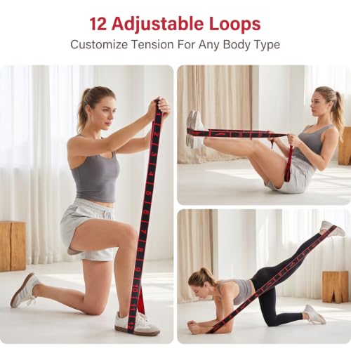 Andibro 1 Pack Resistance Bands, Stretch Straps with Loops for Yoga & Home