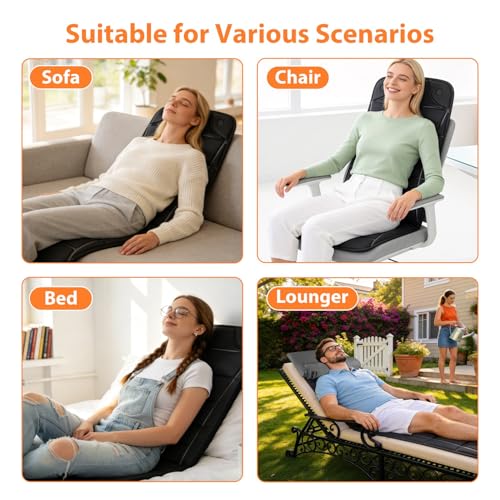 Vibration Massage Mat with Heat – Full Body Electric Massager Mattress Pad, 10 Motors, 9 Modes, 9 Intensities, 3 Heating Levels, 3 Timer Settings, Storage Bag, Earplugs, for Neck Back Waist Hips Legs - size: 57.8x19.7x1.2 in
