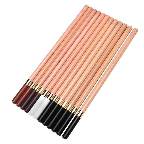 hong 12PCS 4 Colors Sketching Pencils Wooden Charcoal Drawing Pencil Art Supplies with Gift Box for Art Students, Beginners, Professional Painter, White/Sanguine/Sepia/Black Charcoal Pencils
