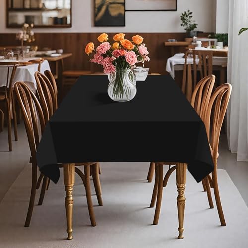 54IN X 160FT Plastic Table Cover Roll with Cutter Box, Cut to Size Plastic Table Cloths for Parties, Birthday, (Black, 54"x1920") - color: Black, size: 1920" x 54" (Rectangular)
