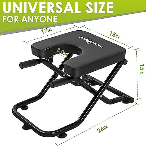 BODY RHYTHM Foldable Yoga Headstand Bench, Yoga Inversion Chair, Headstand Trainer for Relieve Stress, Improve Sleep & Digestion and Strength Training, Ideal for Home Workout, Fitness and Gym