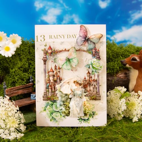 60 Pcs Fantasy Frame Stickers for Scrapbook Journaling | Transparent PET with castle, celestial, gothic and forest frame designs for junk journals, collages, planners and crafts - color: Carnival Ride