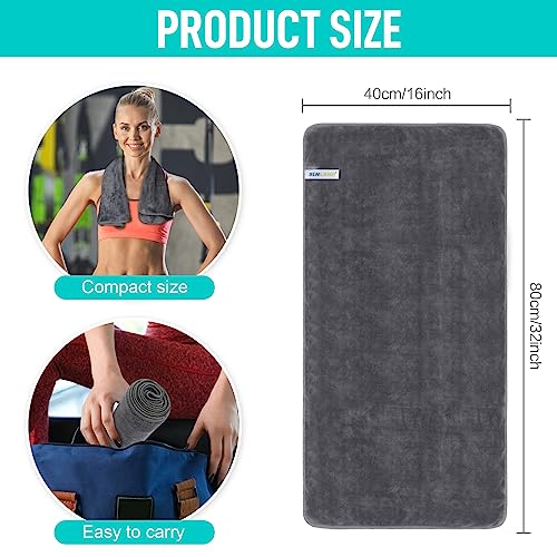 SINLAND Microfiber Gym Towels, Workout Sweat Towel 16x32In - color: Greyx3