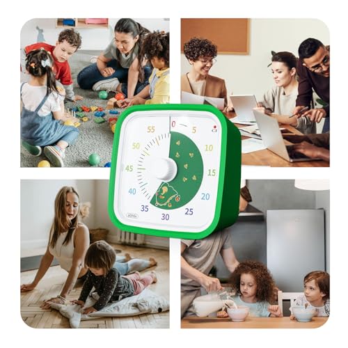 Yunbaoit Dinosaur Visual Timer for Kids, 60-min Countdown Timer, Green - color: Green Dinosaur