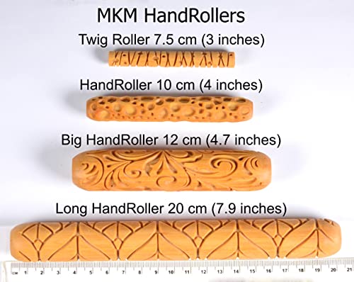 MKM Pottery Tools Wood Twig Rollers for Clay (TW-18 Feather) - color: TW-18 Feather