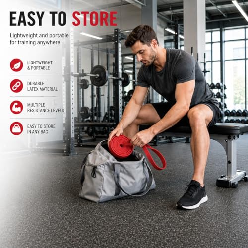 5-Level Resistance Bands, Workout Bands for Exercise | 5-125Lbs Pull-Up Assist Bands,Physical Therapy & Stretching – Multiple Resistance Levels for Home Gym & All Fitness Goals
