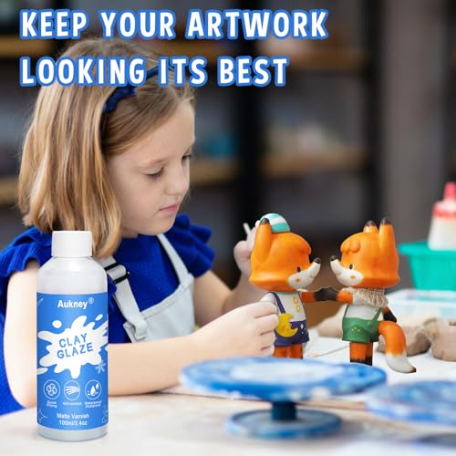 Air Dry Clay Varnish, 100ML Matte Finish Air Dry Clay Glaze, Sealant, Prevent Clay from Cracking, and Scratch Resistant, for Ceramics, Oil Paintings, Wood (Matte) - size: 100ML-Matte