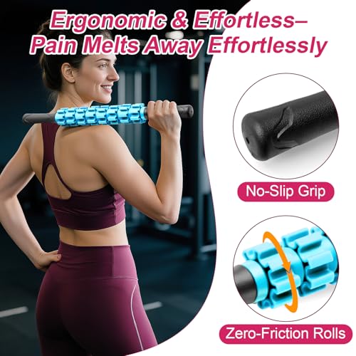 ZanLLW Massage Roller, Muscle Roller Stick, Therapy Roller Stick for Legs, Calf, Thigh, Lipo Roller for Relief Muscles, Deep Tissue Massage Rolling Pin for Trigger Points, Help Sore Muscle Recovery - color: Blue