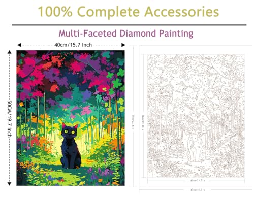 FILASLFT Paint by Numbers DIY Black Cat,Paint by Number for Adults Canvas, Animal Forest Scenery Oil Painting Kits,Suitable for Living Room, Office Decorations and Gifts 16x20 inch - color: B-003-animal