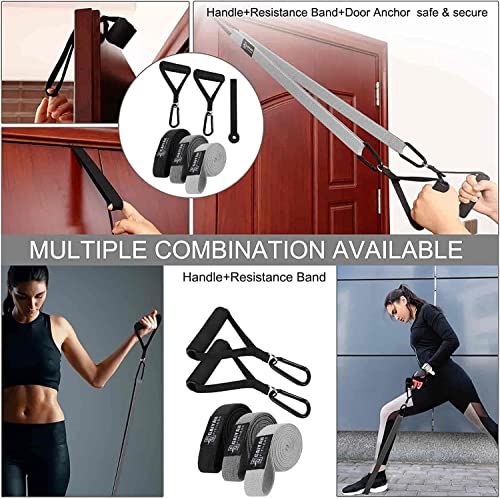 76 Inch Extra Long Fabric Resistance Band with Workout Guide for Men & Women, Non-Slip,up to 150 LBS for Strength Training, Pull-Up Assist, Yoga & Physical Therapy - color: Gray/Dark Gray/Black