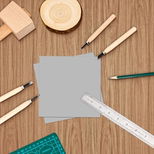 Yeaqee 4 Pcs 6 x 6 Inch Linoleum Blocks for Printmaking, Gray - color: Gray, size: 6 x 6 Inch