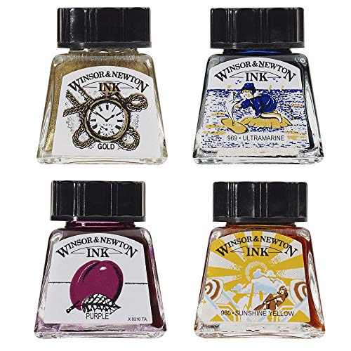 Winsor & Newton Drawing Ink, 14ml Bottle, Viridian | Fast-drying, transparent & water-resistant; Outstanding Color Brilliance; Perfect for brush, dip pen, airbrush applications. - color: Viridian, style: 14ml Bottle