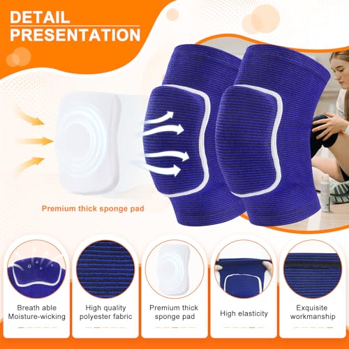 Volleyball Knee Pads for Girls Women Men Youth Kids Knees Protective - color: Blue, size: Medium