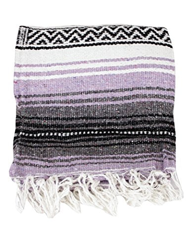 Canyon Creek Authentic Mexican Yoga Falsa Blanket (Light Purple) - color: Purple