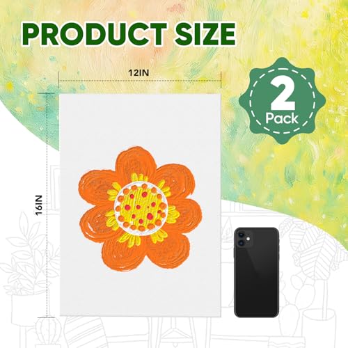 ESRICH Canvas Boards for Painting 12x16 Inch, 2 Pack Canvas for Painting Cotton Primed Acid Free Large Blank Canvas Panels for Oil Paint, Watercolor, Acrylic Paint, Gouache and Tempera. - size: 12x16in-2pack