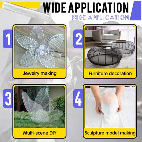15.7 in x 16.4 Ft Silver Aluminum Wire Mesh Roll for Arts and Craft | Aluminum Sculpting Wire Mesh for Sculpting Clay/Sculpture Projects/Plaster DIY