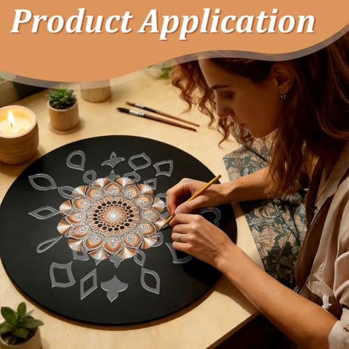 BENECREAT Acrylic Mandala Stencils Set, 14Pcs 14 Styles Clear Acrylic Geometric Template Kit, Dot Drawing Tools for Mandala Patterns, Art Craft and DIY Projects