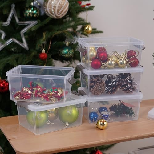 Citylife 10Packs 1.3Qt Small Storage Bins with Lids,Stackable Clear | Plastic Containers for Beads, Buttons, Sewing Supplies, Office Supplies and Small Toys - color: Clear White, size: 1.3 QT(10 Pack)