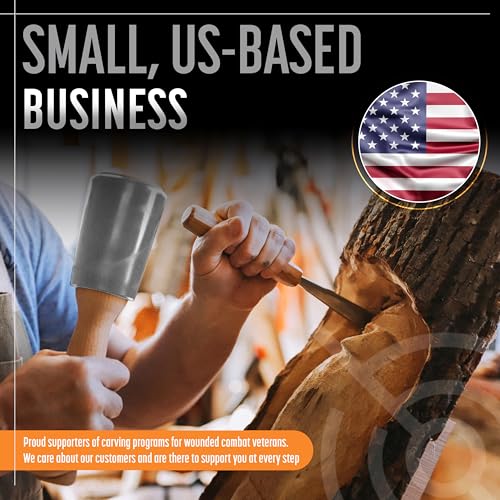 Schaaf Wood Carving Tools 15 oz Woodworking Mallet for Chisels & Gouges | Wooden mallet for precision and force, urethane striking head absorbs impact to protect chisel handles, reduce noise - color: White