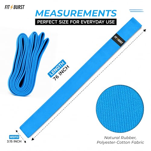 76-Inch Fabric Resistance Band for Full Body Workouts, Wide Non-Slip 120 LB - color: Blue