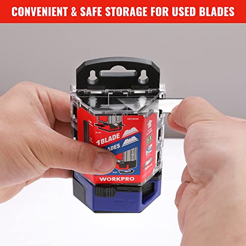 WORKPRO Premium Utility Knife Blades, TAC Diamond Coated SK2M, 50-Pack Utility Blades Replacement with Dispenser - style: 50-Pack