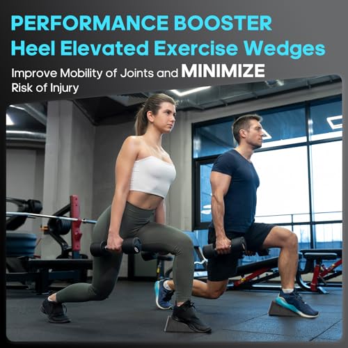 Squat Wedge Elevated Squats Block: Portable Knees Over Toes Ergonomic Equipment Calf Raise Exercise Platform for Full Range of Motion Improve Strength Stability and Mobility