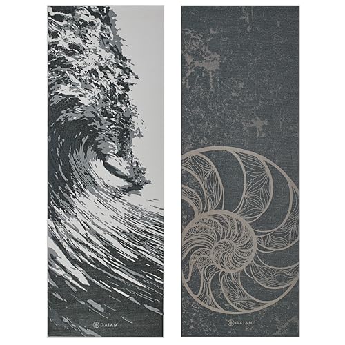 Gaiam Yoga Mat - Premium 6mm Print Reversible Extra Thick Non Slip Exercise & Fitness Mat for All Types of Yoga, Pilates & Floor Workouts (68" x 24" x 6mm Thick) - color: Spiral Motion