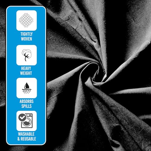 Black Canvas Drop Cloth 6x10 FT – Heavy Duty Painter’s Tarp for Floor & Furniture Protection - color: Black, size: 6/10-PACK-1