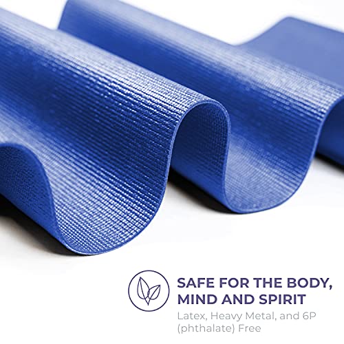 Voyage 5mm Studio Yoga Mats, 4 Pack, 72x24in - color: Dark Blue
