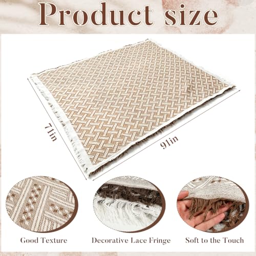 91'' x 71''Extra Large Outdoor Boho Picnic Blanket,Woven Cotton Yarn Blanket with Fringe for Boho Decor Camping Lawn Wedding Photoshoot Beach Park Grass (Brown) - color: Brown