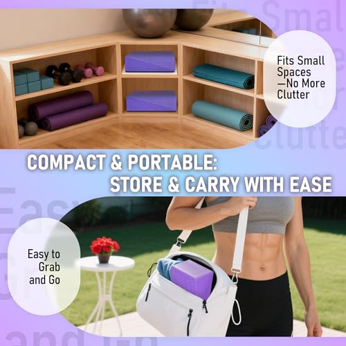 Folaps Squat Wedge Block with Guide for Heel Elevated Squat Weightlifting Slant Board for Squats with Carry Bag to Improve Mobility Balance and Strength Performance - color: Purple