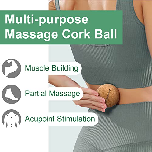 COENGWO Cork Massage Ball, Cork Myofascial Release Ball, Yoga Therapy Ball for Trigger Point Therapy, Muscle Knots, Deep Tissue Relief, 3 Inch - size: 3 inches