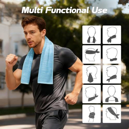 REDKISS Microfiber Workout Towels - 39 x 11inches Quick Dry, Highly Absorbing, Odor-Free, for Women & Men, Gym Towel for Hot Yoga, Tennis, Working Out, Camping, Set of 4 Colorful