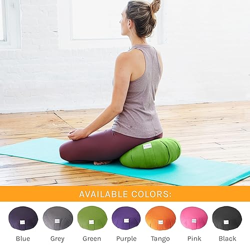 Meditation Cushion Sol Living Yoga Floor Pillow 100% Cotton Floor Cushion Removable Cover Firm Comfort Yoga Floor Cushion Seating for Adults Machine Washable Zafu Meditation Pillow Pouf Bolster Pillow - color: Green