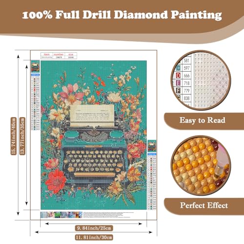 Flowers DIY Diamond Art Kits for Adults, Diamond Painting Kits for Adults | 5D Gem Painting, Dimond Art Paintings Kit, Full Drill Diamond Dot for Home Wall Decor 12 X 16 Inch - color: CM079