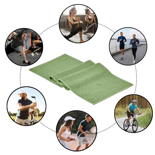 NUKURA 12” x 40” Gym Sweat Towel, 450 GSM, 100% Cotton, High Absorbency, Extra Soft & Quick Dry Workout, Yoga, Fitness, Pickleball, Running Neck Towel – Sage Green - color: Sage Green
