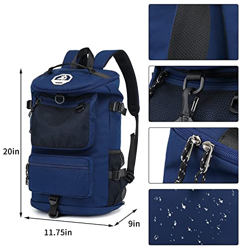 Kalesi Gym Duffle Bag Backpack 4-Way Waterproof with Shoes Compartment for travel Sport Hiking laptop - color: Dark Blue