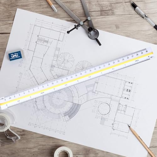 Architectural Scale Ruler 12 Inch Scale Ruler Engineering Engineer Scale Architect Drafting Ruler Architecture Triangular Ruler for Blueprints Drafting Tools for Architects Engineers Draftsman