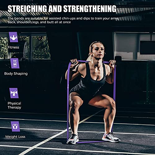 VEICK Pull Up Assist Resistance Bands for Home Gym | 100% Natural Latex, Non Slip Leather Texture, Space Saving, Full Body Training for Men Women - color: Gray Set of 5 + Hand Grip Pads