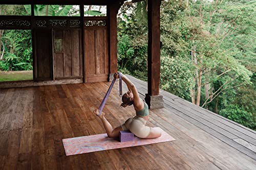 yogadesignlab | The Yoga Strap | Luxurious, Extra Long, Super Soft, Eco Printed | Studio Quality, Adjustable | Safely Stretch Further and Hold Longer | 8 ft Long - color: Lavender, size: 240cm